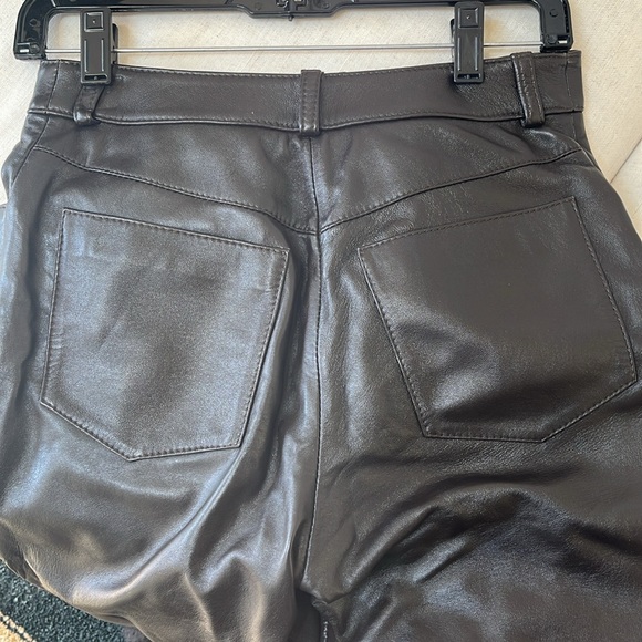 Dolce & Gabbana Dark Brown Leather Pants  Size S - Picture 3 of 6